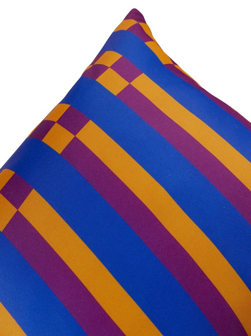 Housse de coussin exterieur Pia raye Bleu - Kiabi