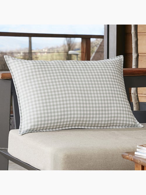 Housse de coussin extérieur Polyester Quadri Eucalyptus - Kiabi