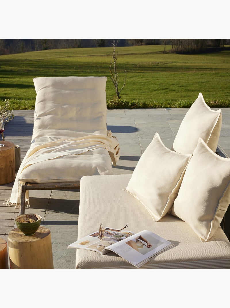 Housse de coussin extérieur Polypropylène Ecume Beige - Kiabi