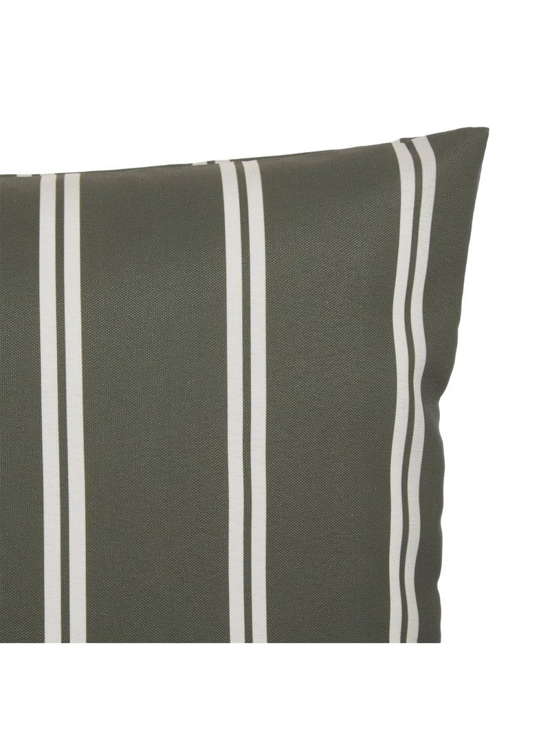 Housse de coussin extérieur rectangulaire à rayures Vert foncé - Kiabi