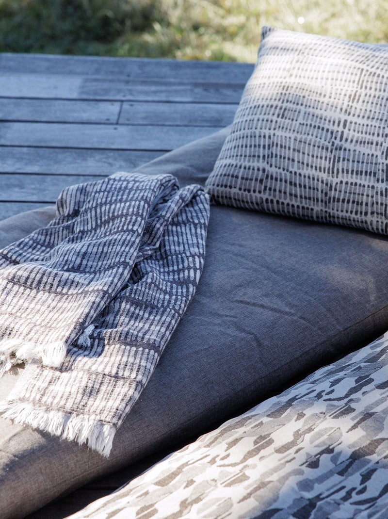 Housse de coussin extérieur SANTORIN à zip étanche Bleu topaze - Kiabi