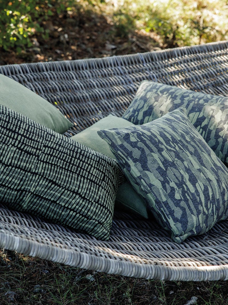 Housse de coussin extérieur SANTORIN à zip étanche Bleu topaze - Kiabi