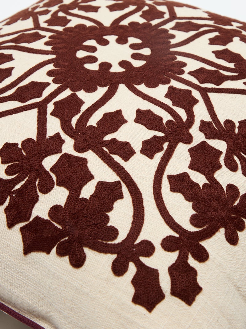 Housse de coussin fantaisie (45x45 cm) - Kiabi Home Beige/bordeaux - Kiabi