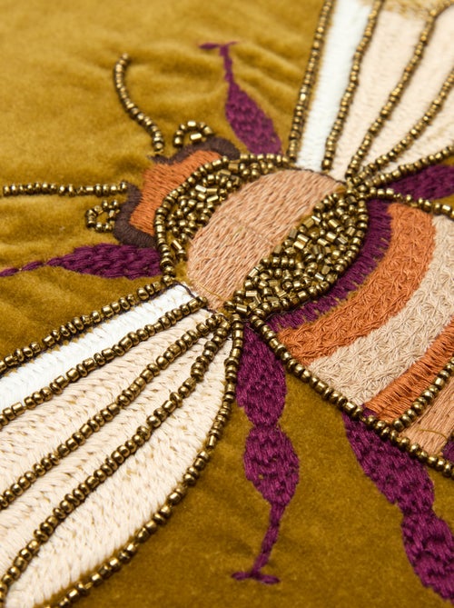 Housse de coussin fantaisie en velours (45x45 cm) - Kiabi Home - Kiabi