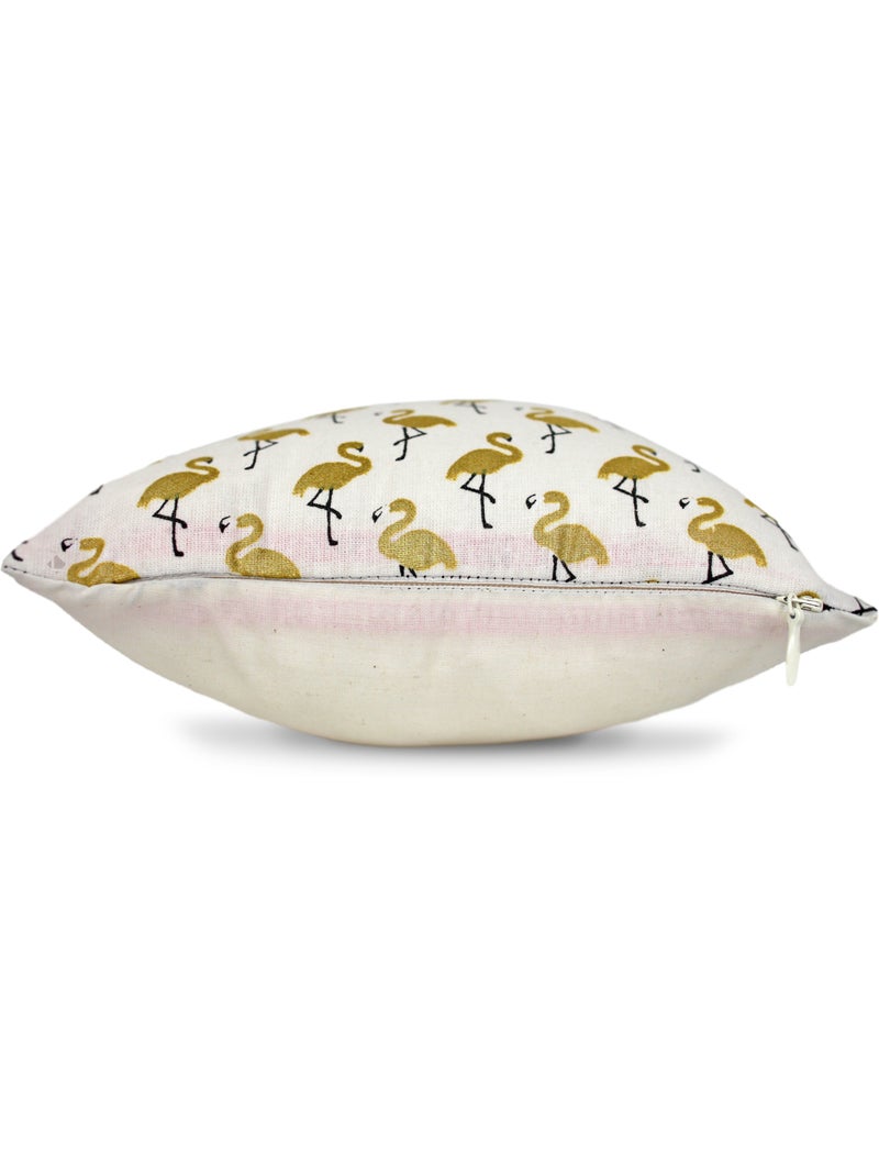Housse de coussin FLAMINGO Jaune or - Kiabi