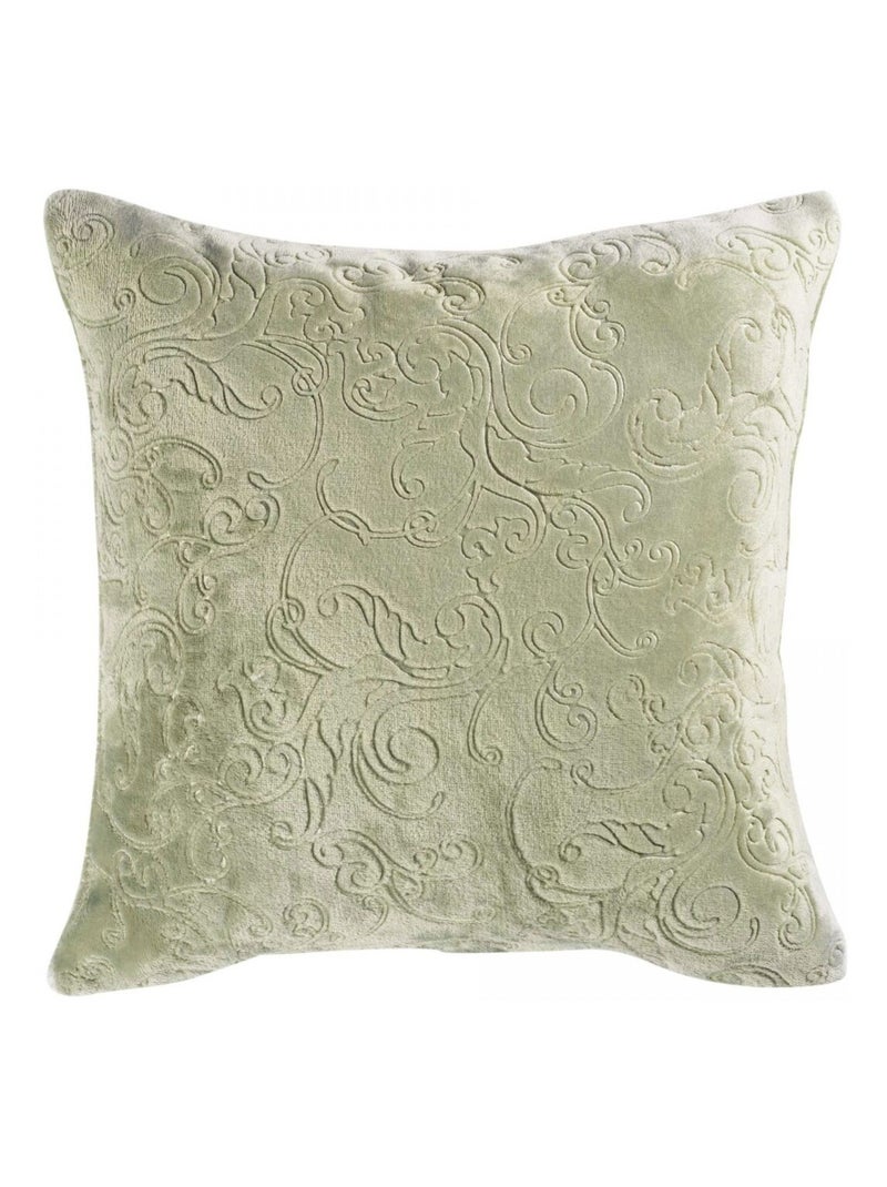 Housse de coussin Flanelle Baroco Kaki 40 cm Kaki - Kiabi