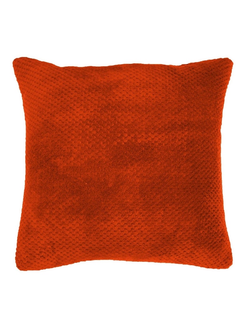 Housse de coussin Flanelle Collection Jacquard Calinou Beige foncé - Kiabi