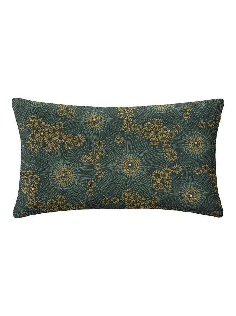 Housse de coussin Fleur perles 30x50 cm Vert - Kiabi