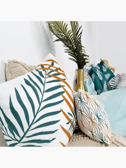 Housse de coussin Foliage mint "Happyfriday" - Kiabi