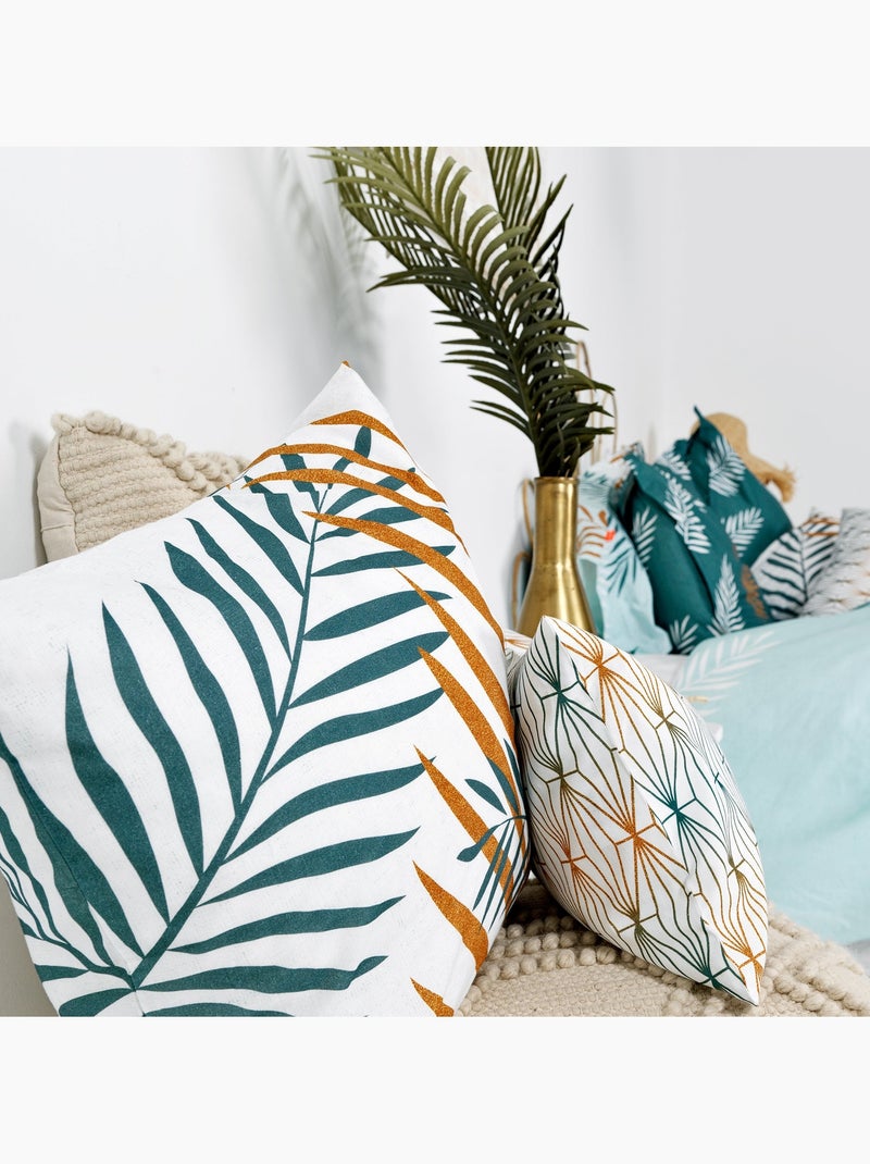 Housse de coussin Foliage mint "Happyfriday" Blanc - Kiabi
