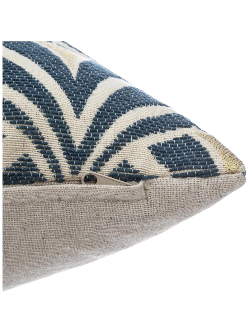 Housse de coussin géométrique en chenille Bleu - Kiabi