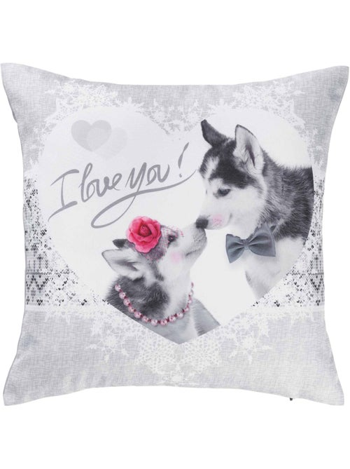 Housse de coussin Husky love - Kiabi
