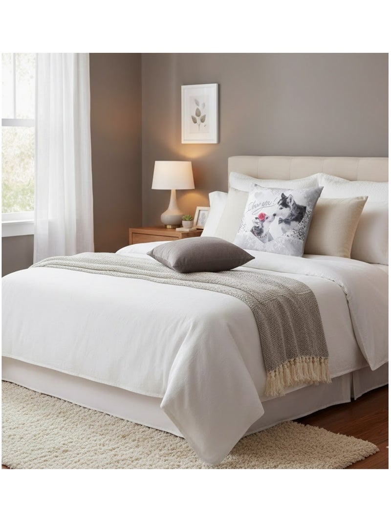 Housse de coussin Husky love Gris - Kiabi