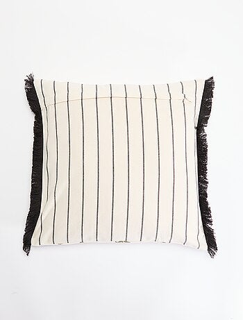 Housse de coussin imprimée avec franges