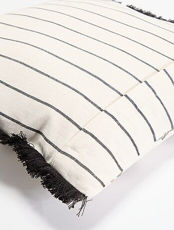 Housse de coussin imprimée avec franges