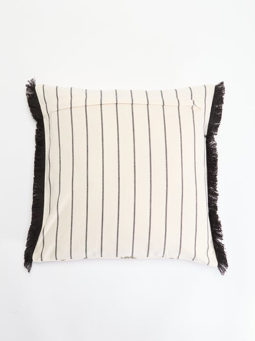 Housse de coussin imprimée avec franges - Kiabi Housse de coussin imprimée avec franges - Kiabi