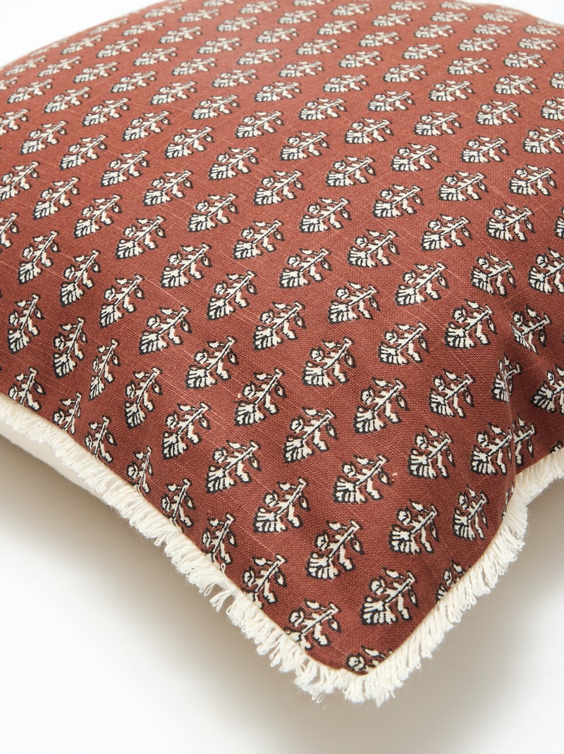 Housse de coussin imprimée fleurs (45x45 cm) - Kiabi Home Beige - Kiabi