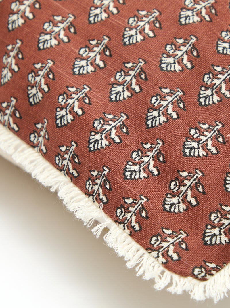 Housse de coussin imprimée fleurs (45x45 cm) - Kiabi Home Beige - Kiabi