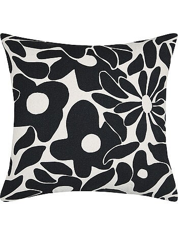 Housse de coussin imprimée graphique en coton