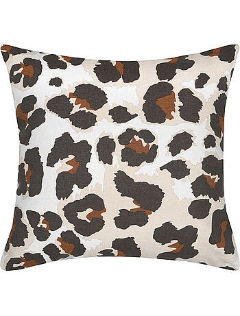 Housse de coussin imprimée motif léopard