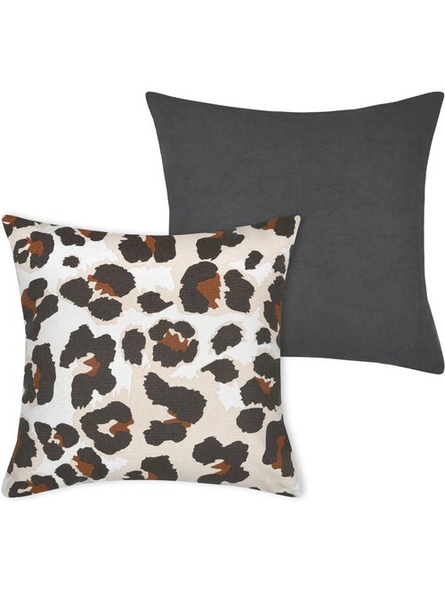 Housse de coussin imprimée motif léopard - Kiabi