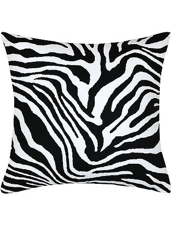 Housse de coussin imprimée motif zébré