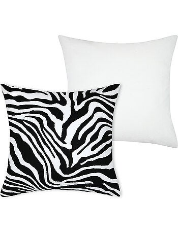Housse de coussin imprimée motif zébré