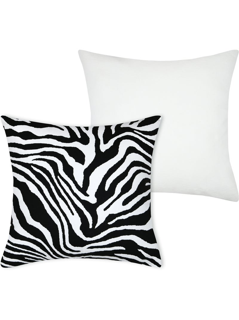 Housse de coussin imprimée motif zébré Noir - Kiabi