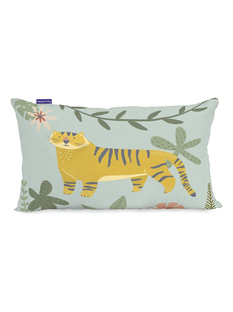 Housse de coussin Jungle life "Happyfriday" Blanc - Kiabi