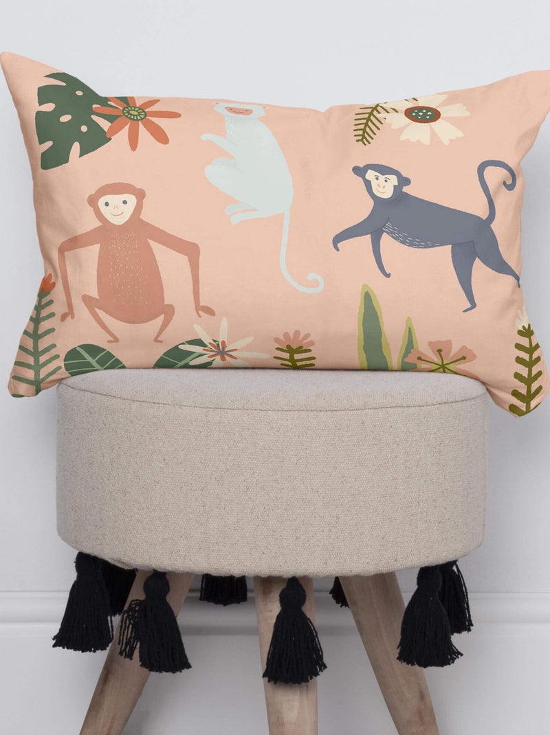 Housse de coussin Jungle life "Happyfriday" Blanc - Kiabi