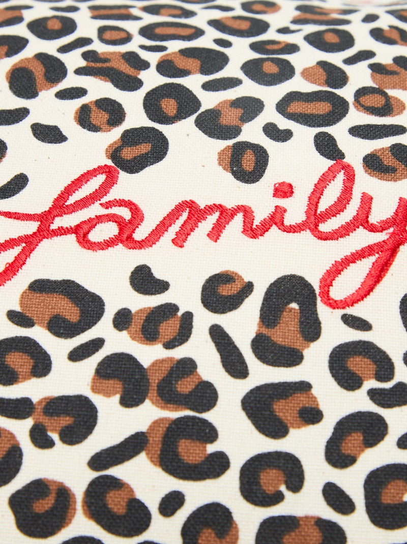 Housse de coussin léopard Agathe Sorlet x Kiabi - 30 x 50 cm Blanc - Kiabi