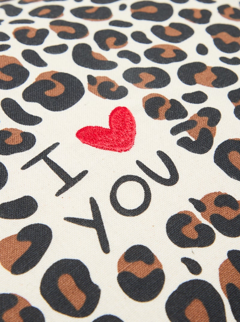 Housse de coussin léopard Agathe Sorlet x Kiabi - 45 x 45 cm Blanc - Kiabi