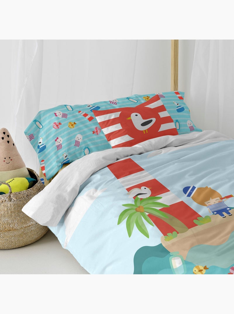 Housse de coussin Lighthouse "Happyfriday" Multicolore - Kiabi