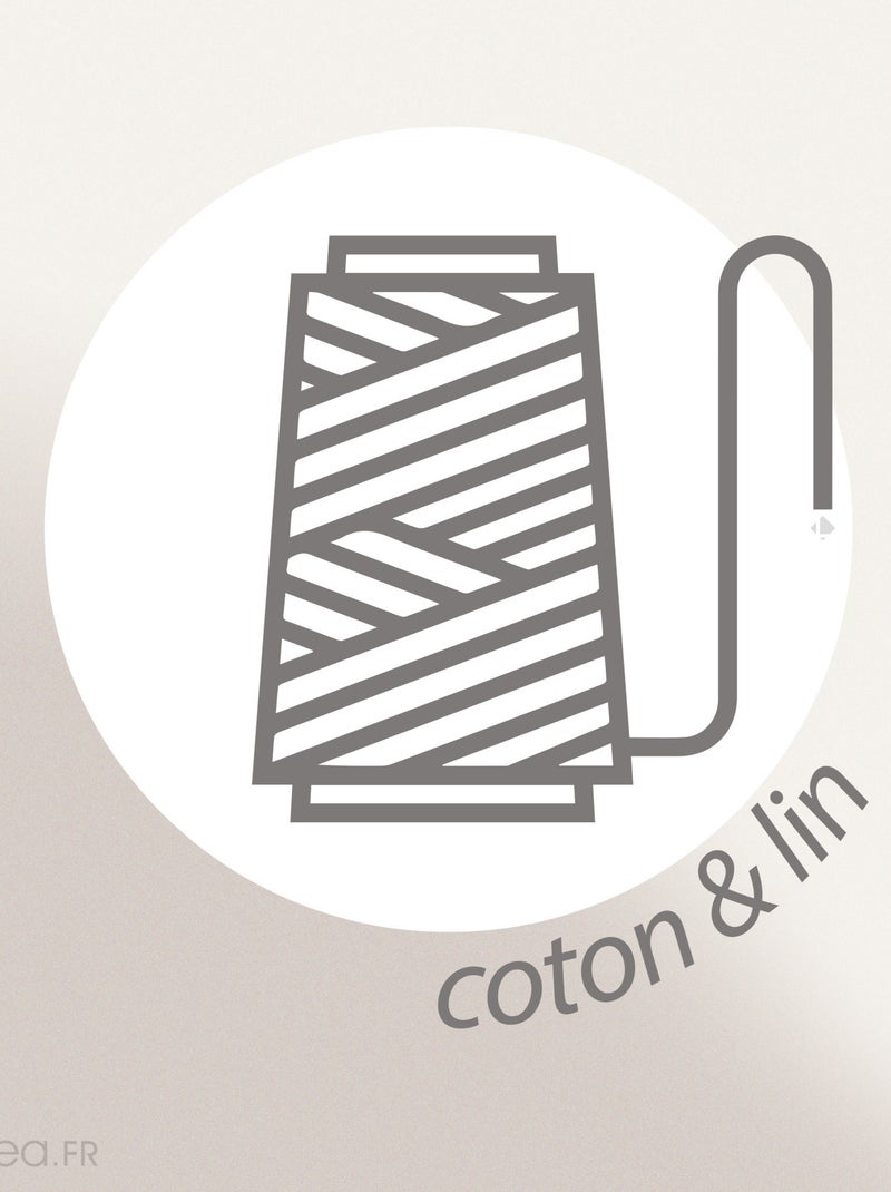 Housse de coussin lin et coton collection LUZIA Marron cappuccino - Kiabi