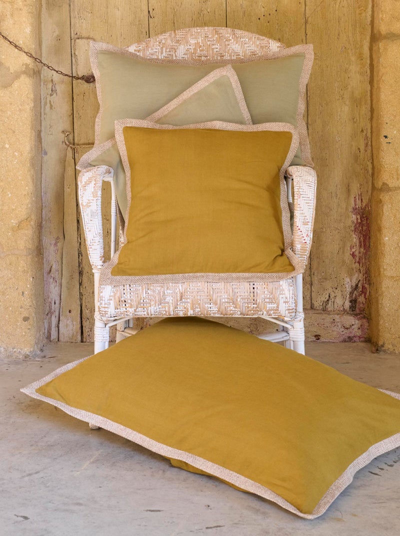 Housse de coussin lin et coton collection LUZIA Marron foncé - Kiabi