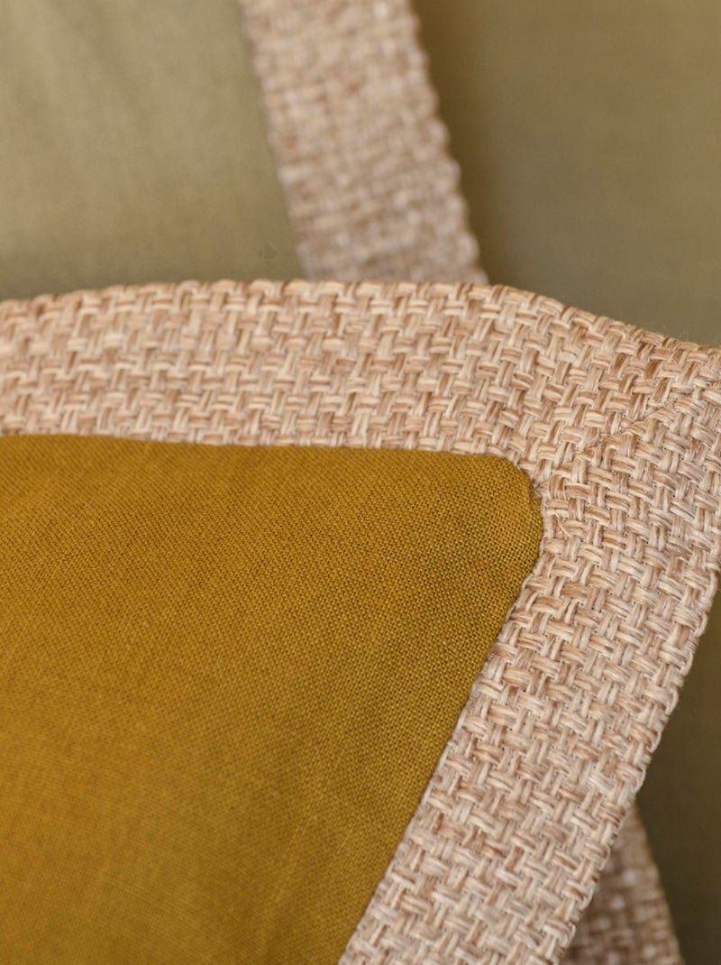 Housse de coussin lin et coton collection LUZIA Marron foncé - Kiabi