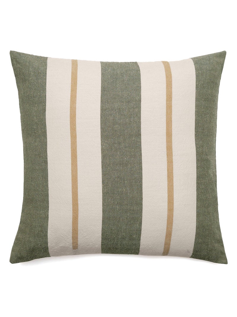 Housse de coussin lin et coton lavé JUNKO Kaki - Kiabi