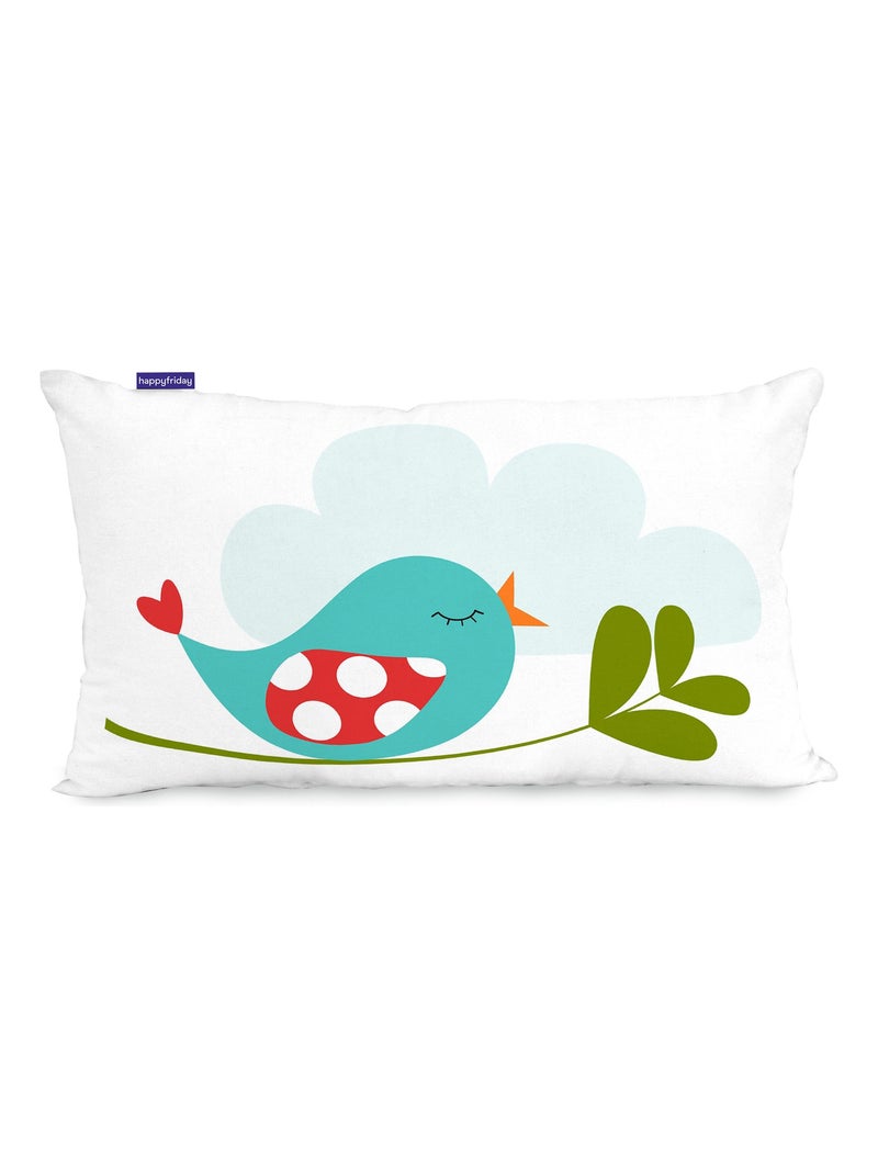 Housse de coussin Little birds "Happyfriday" Blanc - Kiabi