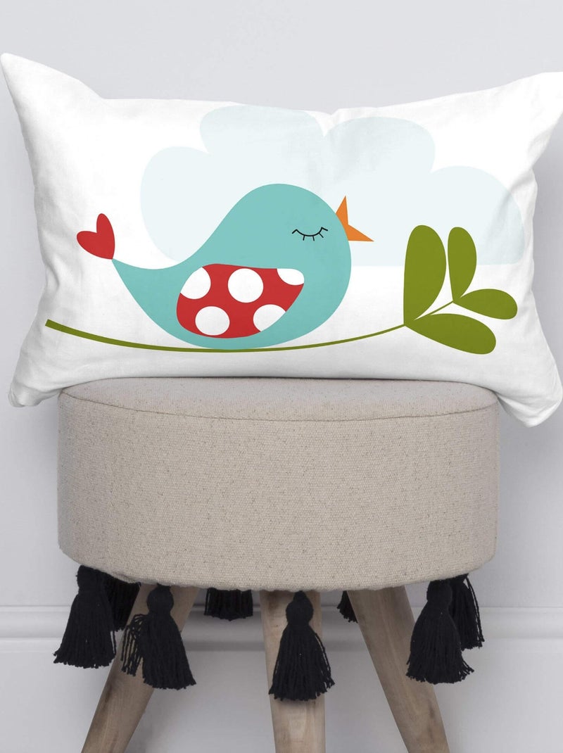 Housse de coussin Little birds "Happyfriday" Blanc - Kiabi