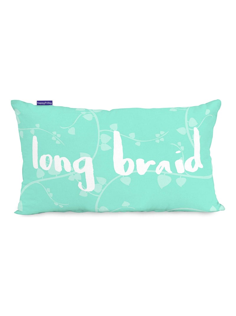 Housse de coussin Long braid "Happyfriday" Blanc - Kiabi