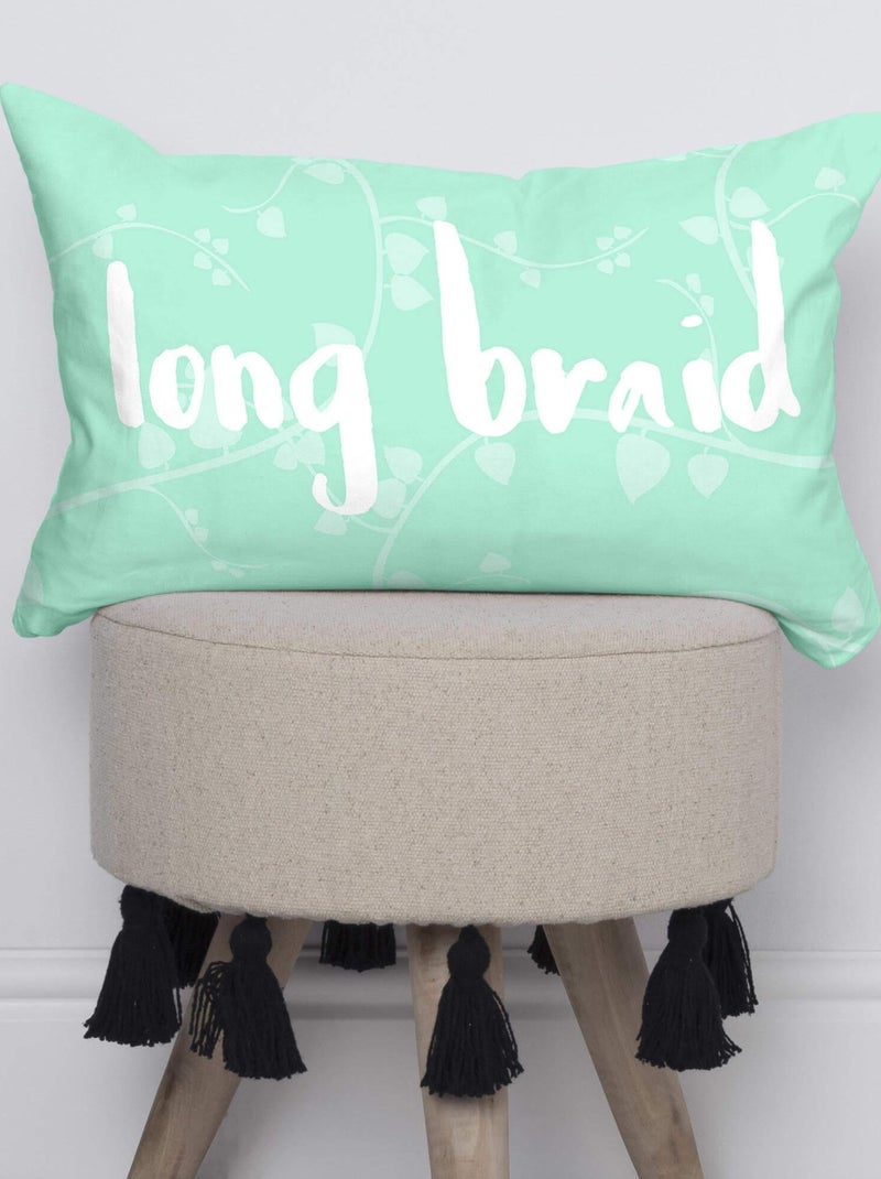 Housse de coussin Long braid "Happyfriday" Blanc - Kiabi