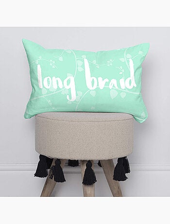 Housse de coussin long braid "happyfriday