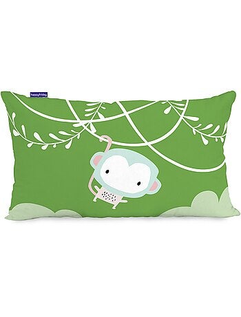 Housse de coussin macaque "happyfriday