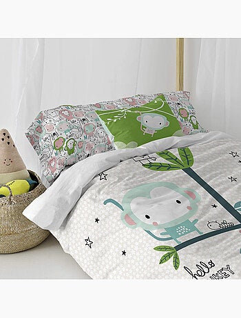 Housse de coussin macaque "happyfriday