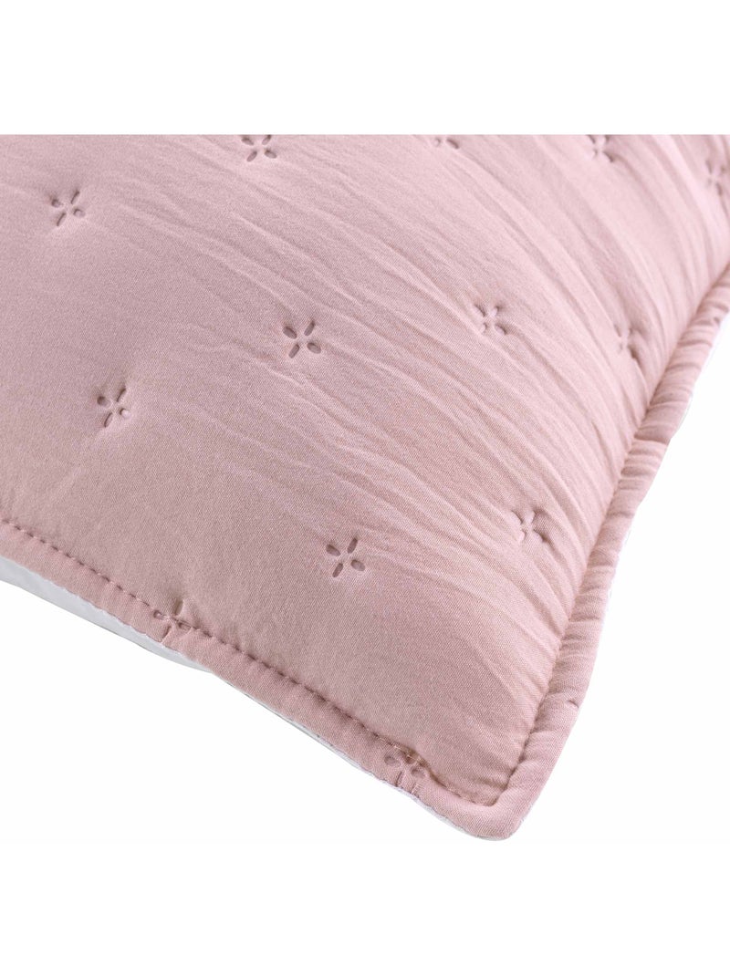 Housse de coussin microfibre bicolore Mellow chic Rose/Blanc - Kiabi