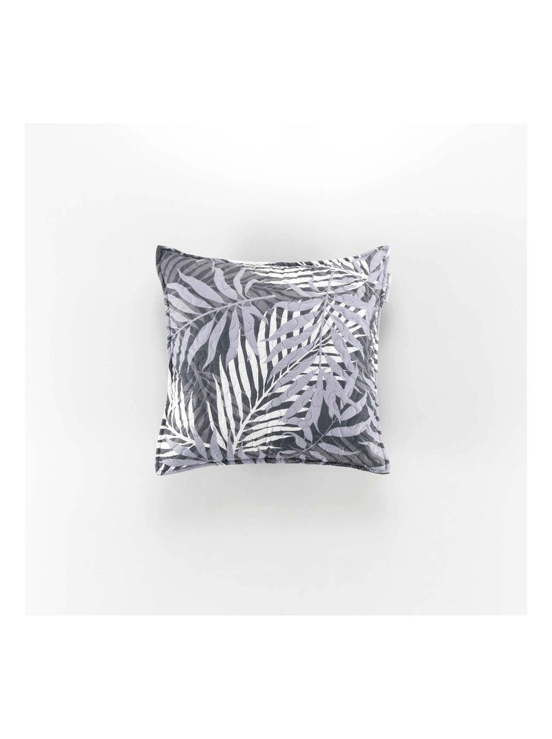 Housse de Coussin microfibre Feuille hazel Gris - Kiabi