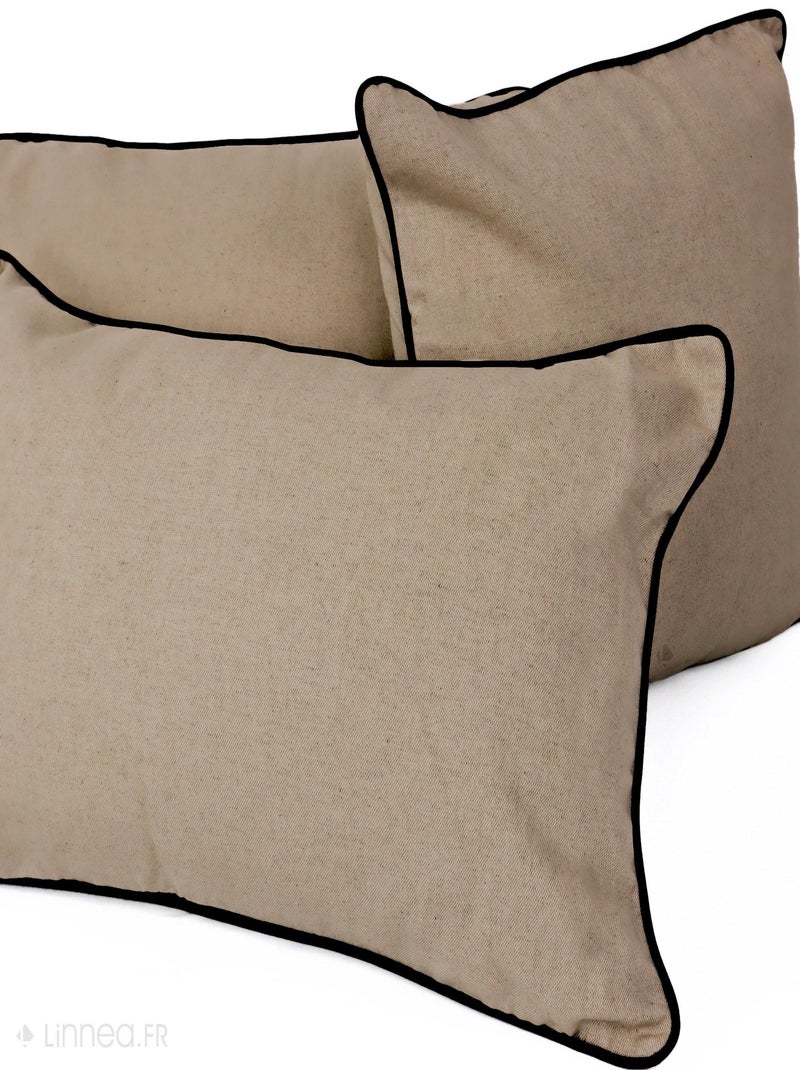 Housse de coussin MONTSEGUR Carré Gris moyen - Kiabi
