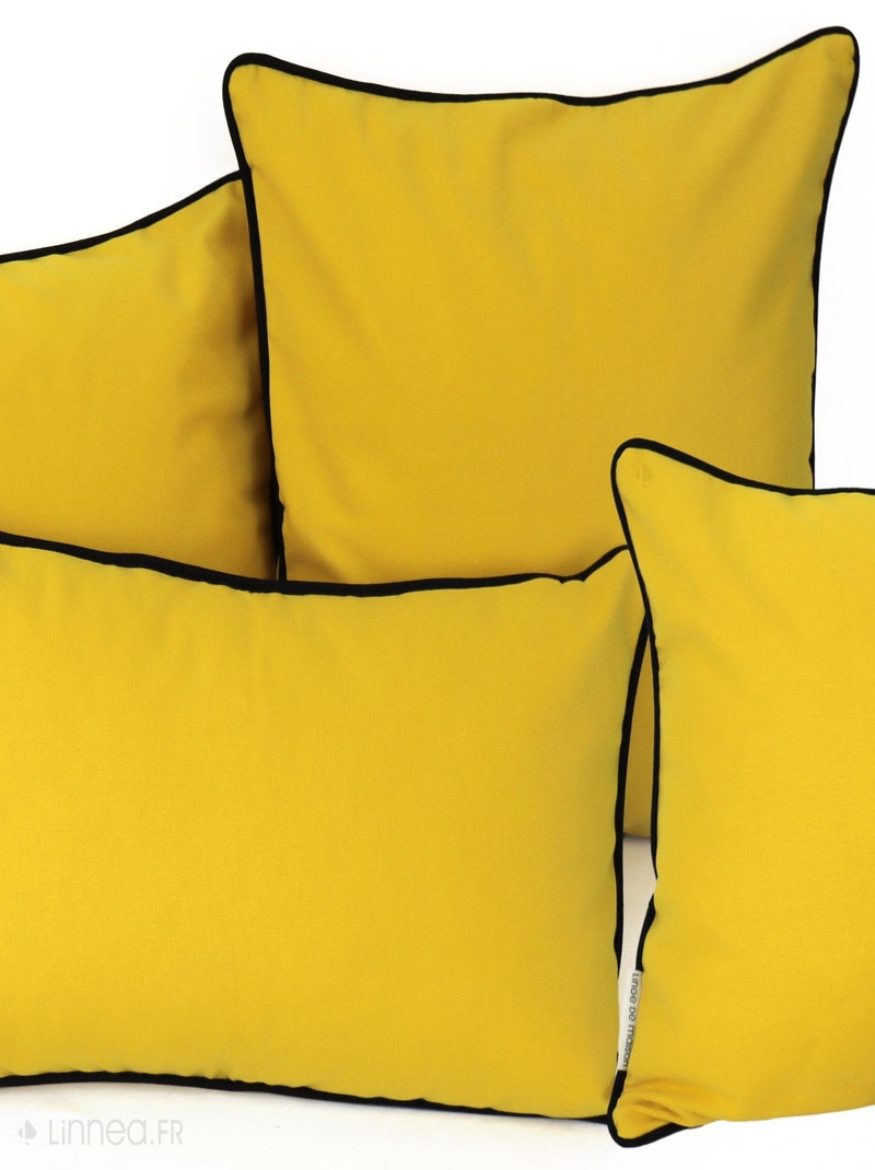 Housse de coussin MONTSEGUR Carré Jaune moutarde - Kiabi