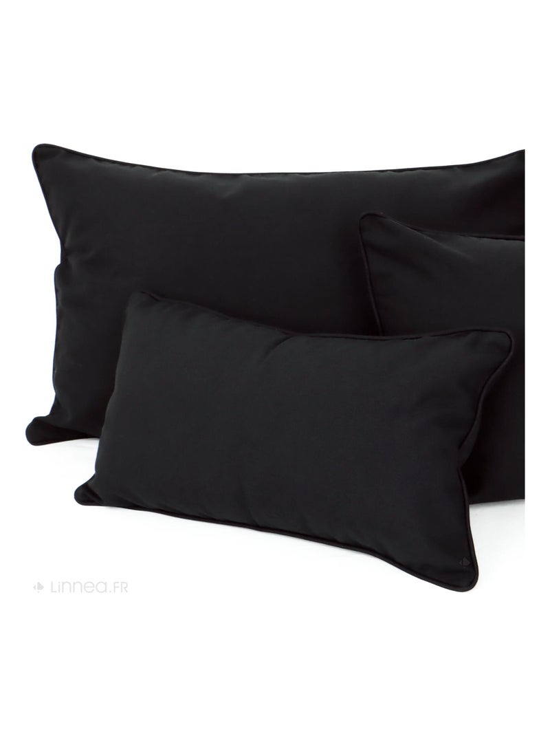 Housse de coussin MONTSEGUR Carré Noir Noir - Kiabi