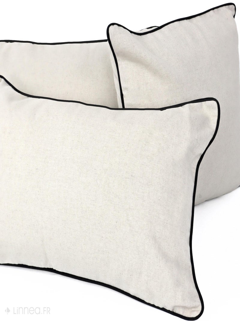 Housse de coussin MONTSEGUR Rectangulaire Gris chiné - Kiabi
